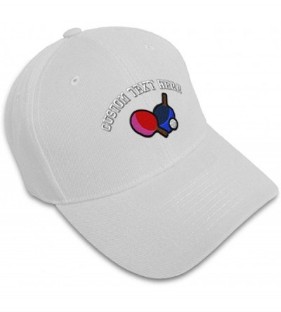 Baseball Caps Custom Baseball Cap Table Tennis Embroidery Acrylic Dad Hats for Men & Women - White - CS18SDA8EAA $16.02