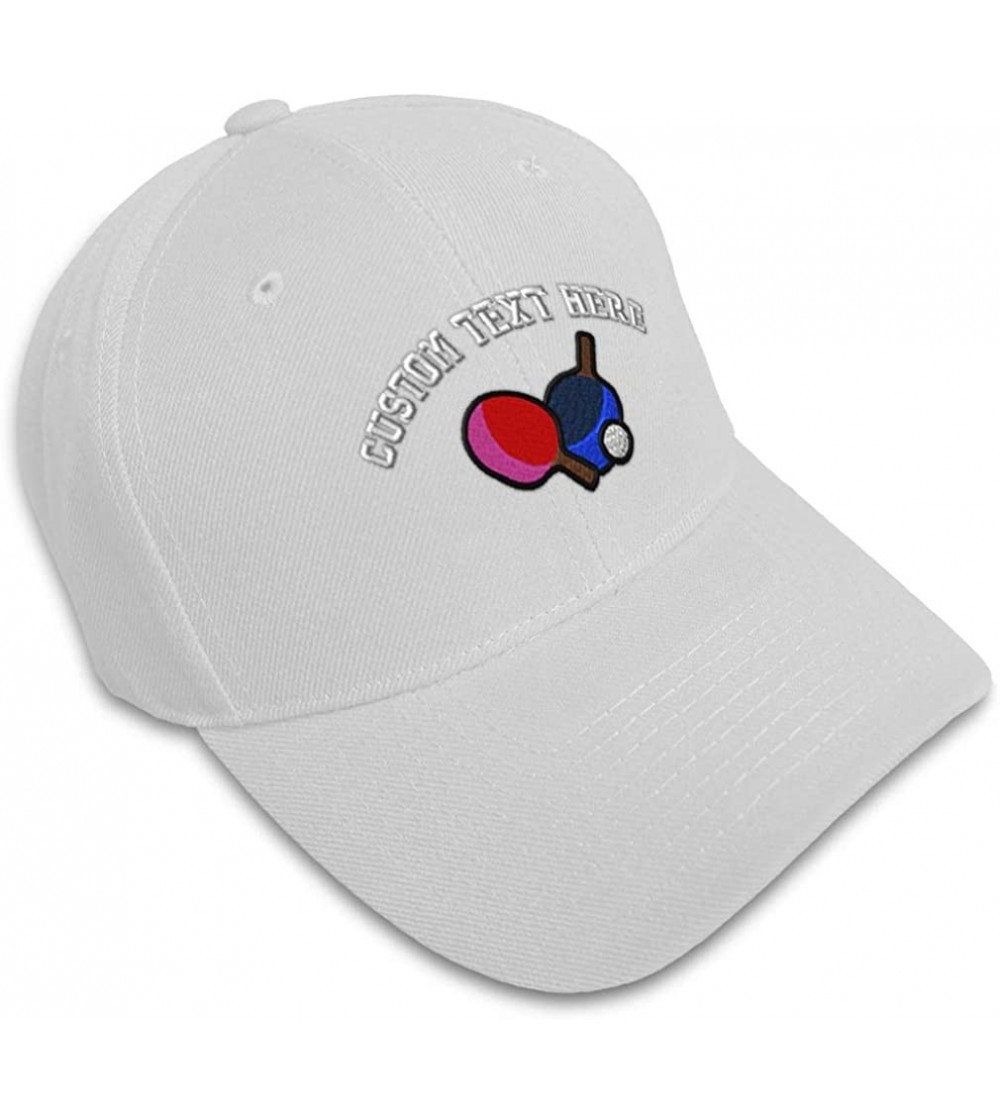 Baseball Caps Custom Baseball Cap Table Tennis Embroidery Acrylic Dad Hats for Men & Women - White - CS18SDA8EAA $16.02