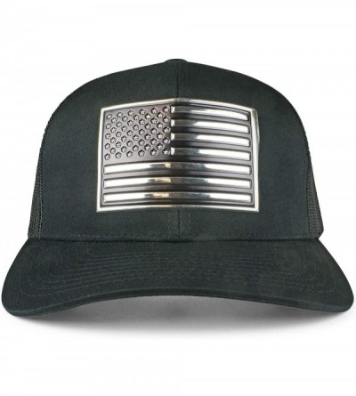 Baseball Caps USA Mesh Trucker Hat (Snapback Baseball Cap) USA Hat - Sun Protection - Black - CU18EKZZLDK $29.57