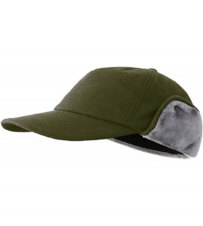 Baseball Caps Men's Winter Baseball Cap with Earflaps Fleece Lined Trapper Hunting Hat - Army Green - CC1939L7SG4 $11.29