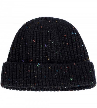Skullies & Beanies Colored Speckle Beanie Knit Hat - Black - CW12837CIKD $10.47
