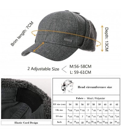 Baseball Caps Wool/Cotton/Washed Baseball Cap Earflap Elmer Fudd Hat All Season Fashion Unisex 56-61CM - 99726_grey - CV18IRR...