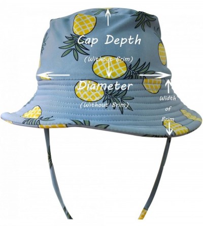 Sun Hats Baby Girls UV Sun Cap UPF 50+ Sun Protection Bucket Hat 3-6Y - Blue-orange - CU18NM7H3GC $13.62