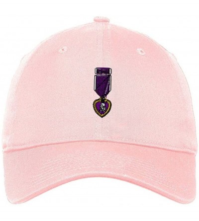 Baseball Caps Custom Low Profile Soft Hat Army Military Purple Heart Embroidery Veteran Cotton - Soft Pink - CI18QSHAY5O $18.03