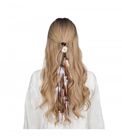 Headbands Sunflower Feather Extension Hair Ties - Light coffee - CQ18ZW6252Q $9.60