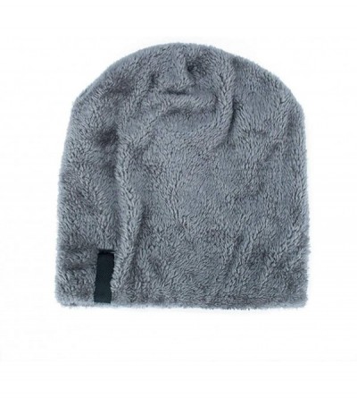 Skullies & Beanies Men Women Winter Warm Stretchy Beanie Skull Slouchy Cap Hat Fleece Lined - Wine - CT18K62CR3D $15.23