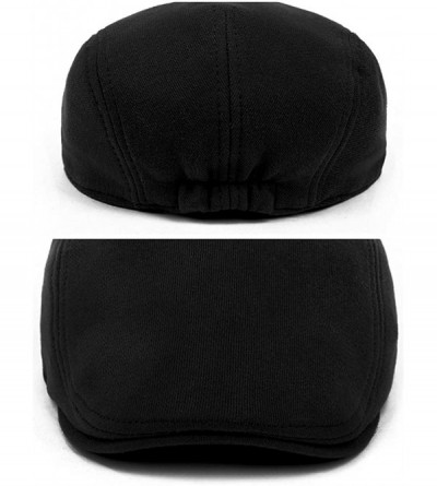 Newsboy Caps Men's Flat Cap Gatsby Newsboy Lvy Irish Hats Driving Cabbie Hunting Cap - Aa3-cotton-black - C8186RAIKRW $15.40
