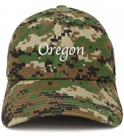 Baseball Caps Oregon Embroidered 100% Cotton Adjustable Cap Dad Hat - Digital Green Camo - CO18SUCY6K5 $17.96