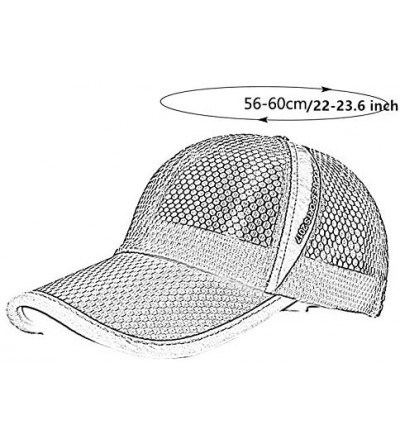 Sun Hats Unisex Mesh Tennis Cap Outdoor Anti-UV Quick Dry Adjustable Running Baseball Hat - Black - CG18RW3NKA7 $11.71