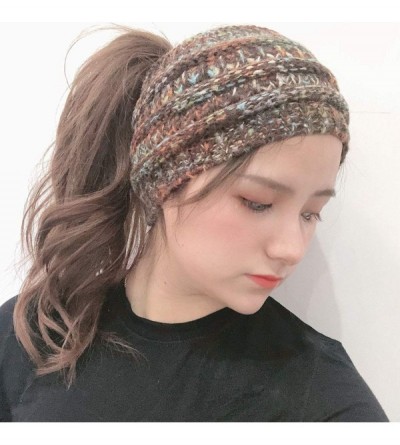 Cold Weather Headbands Womens Cable Ear Warmers Headbands Winter Warm Head Wrap Fuzzy Lined Thick Knit Headwrap Gifts (Brown)...
