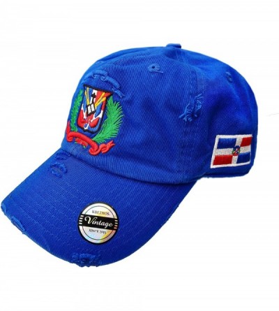 Baseball Caps Adjustable Vintage Cap Dominican Republic RD and Shield - Royal Blue/Full Color Shield - CU18H6KTZMH $23.09