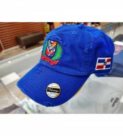 Baseball Caps Adjustable Vintage Cap Dominican Republic RD and Shield - Royal Blue/Full Color Shield - CU18H6KTZMH $23.09