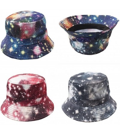 Bucket Hats Bucket Hat One Size for Unisex Multi Style Hawaiian Flower/Galaxy/American - Gx/Charcoal - CP11AIO03EH $15.48