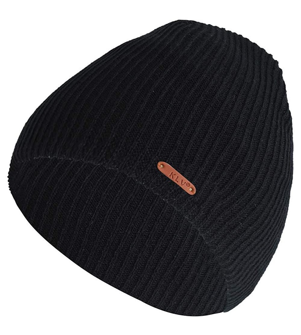 Skullies & Beanies Unisex Winter Warm Knitted Plain Skull Beanie Solid Color Slouchy Ski Hat - Black - CJ18LSEYQ4Y $8.99