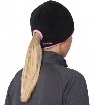 Skullies & Beanies Women's Ponytail Hat - Runner's Beanie - Black / Fast Pink - CO11B120WNX $22.39