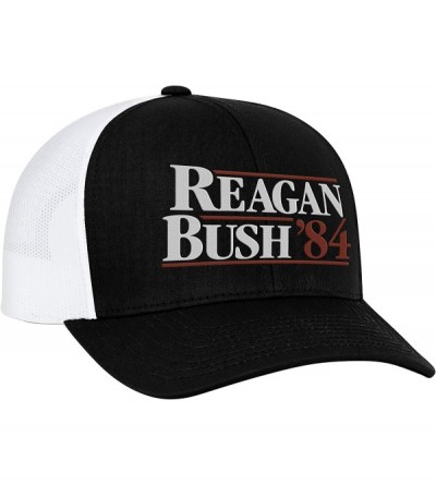 Baseball Caps Reagan Bush 84 Campaign Adult Trucker Hat - Black/White - C7199IEGAI7 $26.91