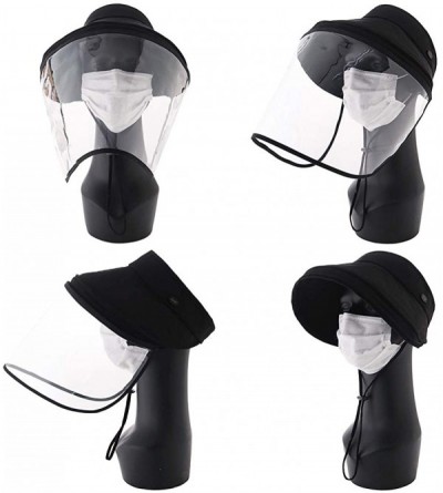 Sun Hats UPF 50 Sun Hats for Women Wide Brim Safari Sunhat Packable with Neck Flap Chin Strap Adjustable - 00001black - C6199...