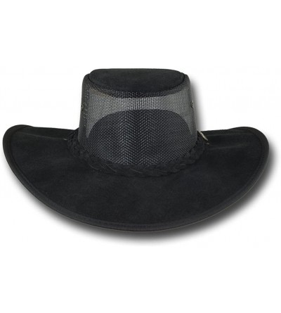 Sun Hats X-Wide Brim Cattle Suede Cooler Leather Hat - Item 2019 - Black - CO180ZWYXTM $47.87