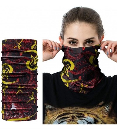 Balaclavas Seamless Face Mask Silk Fabric Headwear Headband Neck Gaiter Multifunctional - Black &Yellow& Gragon - CK197SMSIMU...
