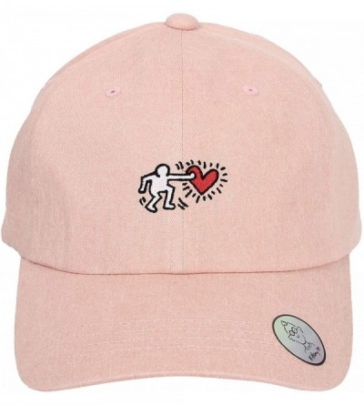Baseball Caps Keith Haring Graffiti Art Baseball Cap Embroidery Hat CR11160 - Pink - CO18QQLI4MS $19.97