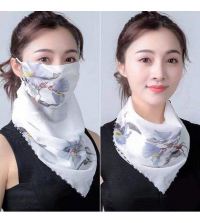 Balaclavas 2pcs Women Floral Face Mask Dustproof Ice Silk Neck Gaiter Protector Ear Loops Collar Bandana Scarf Balaclava - C8...