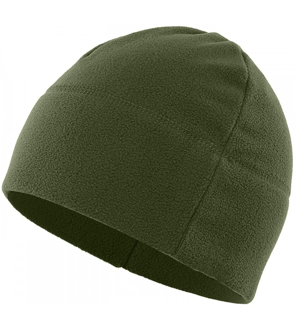 Skullies & Beanies Mens Winter Hat Fleece Beanie Warm Skull Cap Watch Cap - Army Green - CN18YGGNGQ5 $9.57