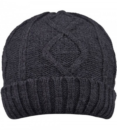 Skullies & Beanies Warm Beanies Wool Fleece Lined Winter Knit Hats Thick Skull Caps for Men Women - Gray - CK1870MYNM5 $17.43