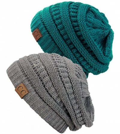 Skullies & Beanies Women's Knit Beanie Cap Hat (2 Pack) - C3187EKR8XU $17.61