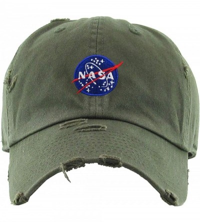 Baseball Caps Vintage NASA Insignia Dad Hat Collection Baseball Cap Polo Style Adjustable Worm - CD18T49D74H $15.95