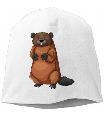 Skullies & Beanies Headscarf Lifelike Groundhog Hip-Hop Knitted Hat for Mens Womens Fashion Beanie Cap - White - CY18IEZOSRY ...
