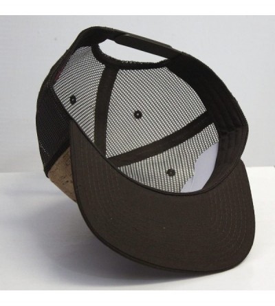 Baseball Caps Cork Square Cotton Flat Visor Mesh/Denim Adjustable Snapback Baseball Caps - Dark Brown - CT12BFGYG3L $11.20