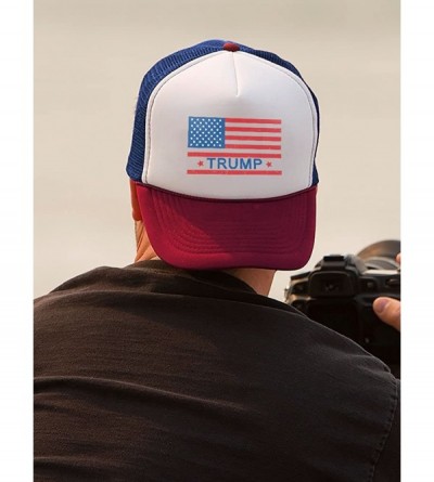 Baseball Caps USA Vintage Flag Donald Trump 2020 Mesh Cap Americana Patriotic Trucker Hat - Black/White - CO18EK0LCS5 $11.72
