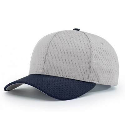 Baseball Caps 414 Pro Mesh Adjustable Blank Baseball Cap Fit Hat - Grey/Navy - C61873ANXWH $12.60
