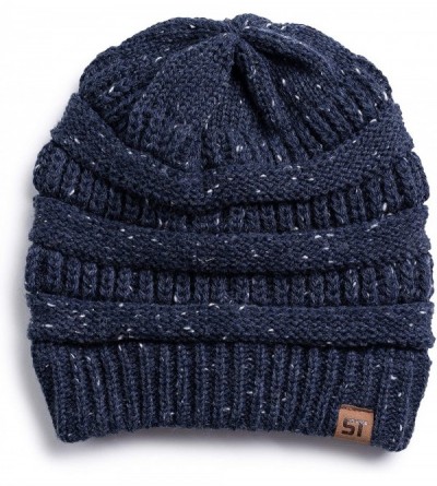 Skullies & Beanies Womens Cable Knit Beanie Hats Winter Warm Hat - Grey Confetti - CS18EN5IERI $10.68