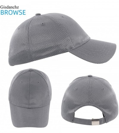 Baseball Caps Unisex Breathable Mesh Baseball Cap Adjustable One Size - Breathable - Gray - CP18UZMXO3C $13.60