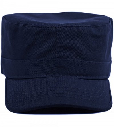 Baseball Caps Daily Wear Men's Army Cap- Cadet Military Style Hat - Navy Blue - CW184UIXY37 $10.62