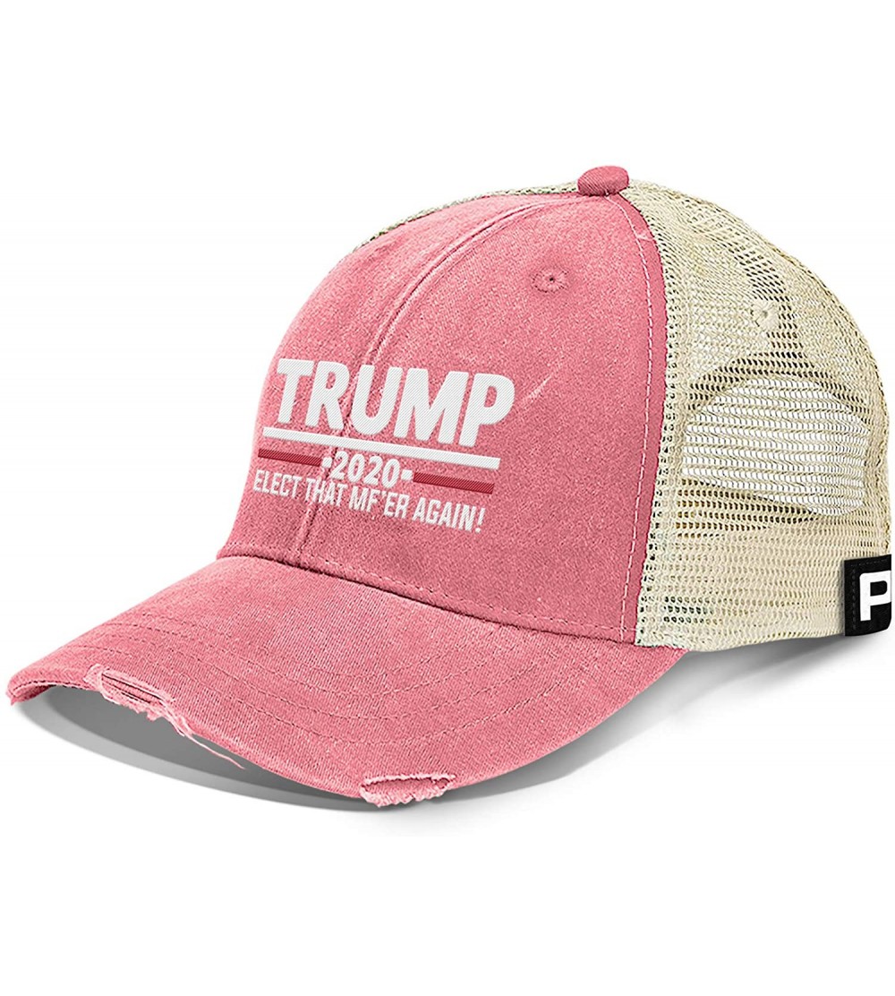 Baseball Caps Trump 2020 Hat- That Again Trucker Hat - Trump Hat - Coral - CW18UMZKALY $41.33