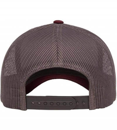 Baseball Caps Yupoong 6606 Curved Bill Trucker Mesh Snapback Hat with NoSweat Hat Liner - Maroon/Grey - CF18XOTNLCE $15.69
