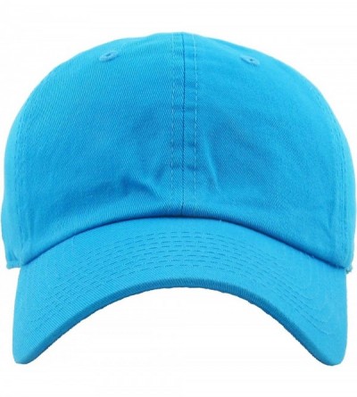 Baseball Caps Dad Hat Adjustable Plain Cotton Cap Polo Style Low Profile Baseball Caps Unstructured - Blue Aqua - CJ184TE3AQS...