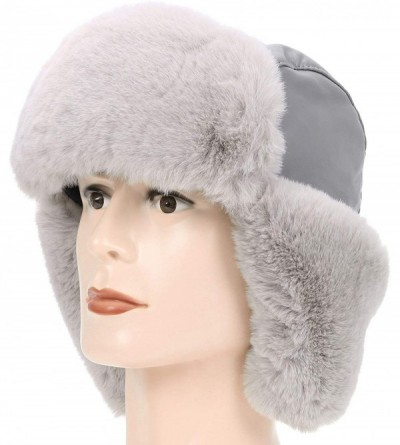 Bomber Hats Faux Fur Earflap Winter Hat for Men Women Russian Trapper Soviet Ushanka Bomber Hat - Grey2 - C81929AL5WM $16.95