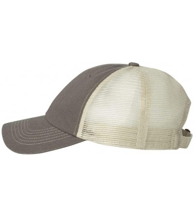 Baseball Caps Headwear 3100 Contrast Stitch Mesh Cap - Charcoal/Stone - CM12D98LMPX $9.96