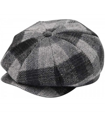 Newsboy Caps Wool Newsboy Cap for Men Women - Classic Vintage Gatsby Lvy Cabbie Hat Flat Beret Cap Adjustable Size - CG18AKLE...