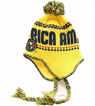 Skullies & Beanies Football Soccer Men's Peruvian Beanie Ski Hat - Yellow - CA11PMFPEJ7 $16.92