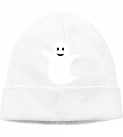 Skullies & Beanies Beanie Hat Happy Ghost Warm Skull Caps for Men and Women - White - CT18KIWTQ4D $24.85