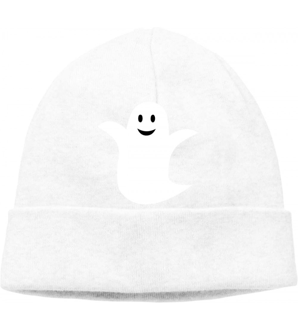 Skullies & Beanies Beanie Hat Happy Ghost Warm Skull Caps for Men and Women - White - CT18KIWTQ4D $24.85