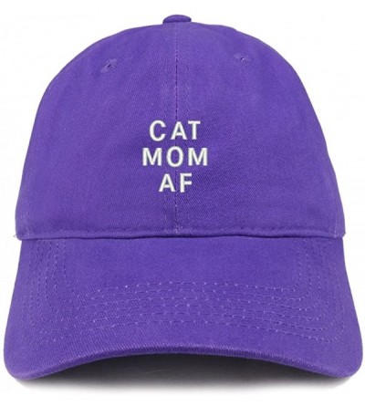 Baseball Caps Cat Mom AF Embroidered Soft Cotton Dad Hat - Purple - CW18EYNCGAY $14.75