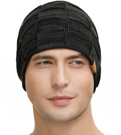 Skullies & Beanies Slouchy Beanie for Men Winter Hats for Guys Cool Beanies Mens Lined Knit Warm Thick Skully Stocking Binie ...