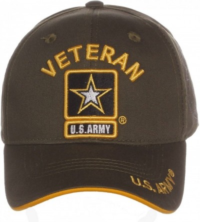 Baseball Caps US Army Official License Structured Front Side Back and Visor Embroidered Hat Cap - Veteran Olive - CM12GF9CE23...