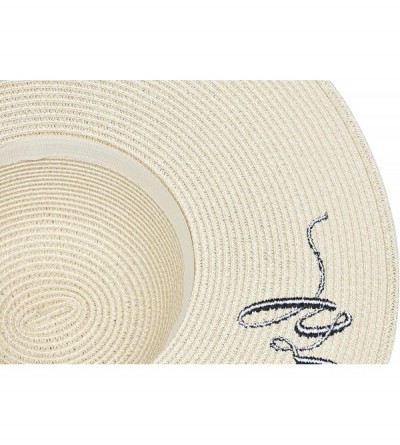 Sun Hats Womens Embroidered Straw Sun Hat Bridal Shower Gift Bachelorette Honeymoon - Bride to Be - C518O723A35 $19.18