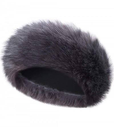 Cold Weather Headbands Faux Fur Headband Women's Winter Earwarmer Earmuff Hat Ski - Gray - CL18HYK5XH0 $11.07